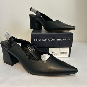 French Connection Black Slingback Heels